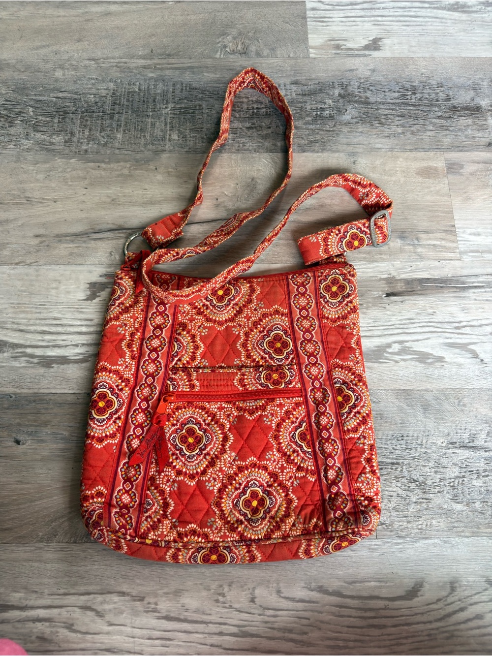 Vera Bradley Quilted Hipster Crossbody Bag In Retired Paprika Paisley Pattern
